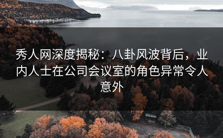 秀人网深度揭秘：八卦风波背后，业内人士在公司会议室的角色异常令人意外