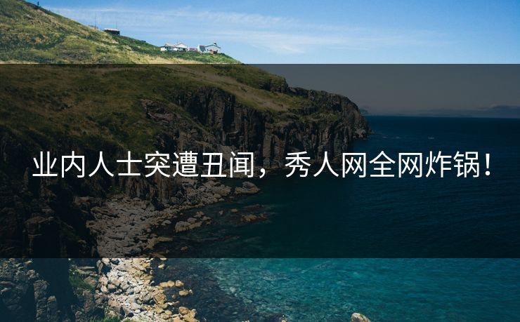 业内人士突遭丑闻，秀人网全网炸锅！
